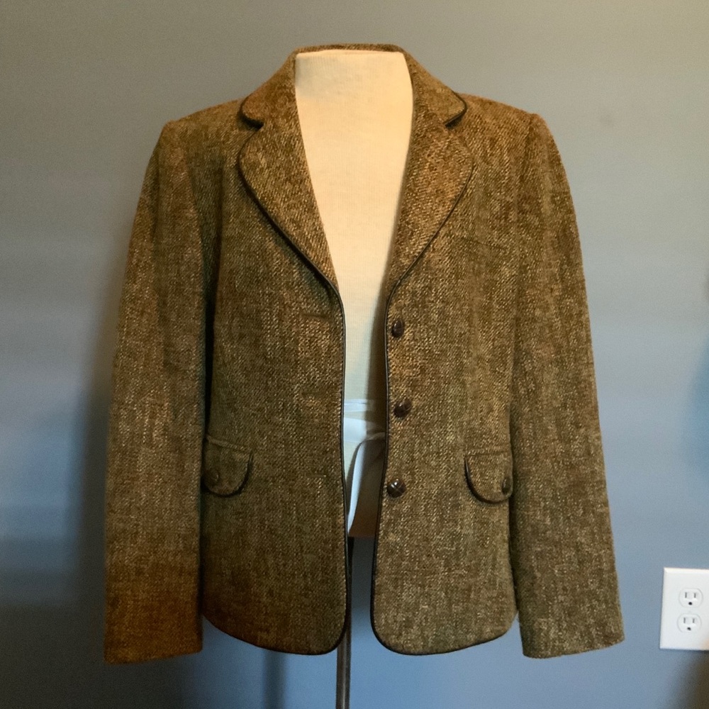 Talbots Petite Brown Tweed Blazer